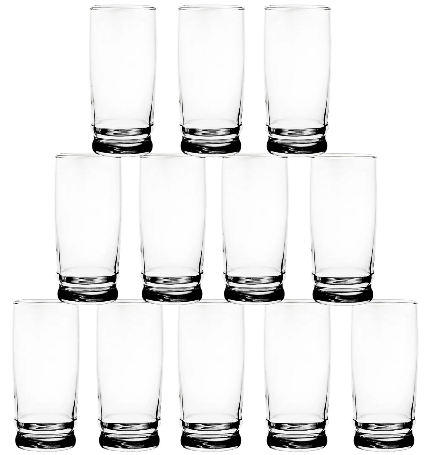 GIFTS PLAZA Drinking Glasses Set - 15.5 Ounce Crystal Clear Glass - Elegant Drinkware for Water, Beer, Juice and Beverages - Dishwasher Safe and Ideal for Everyday Use