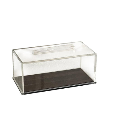 (D) Cake Tray with Lid Lucite Wood Look 10