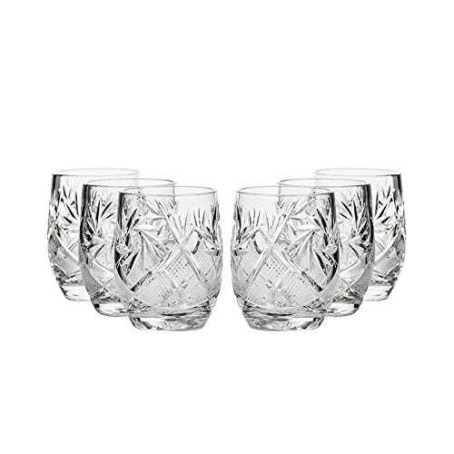 Set of 6 Hand Made Vintage Cut Crystal Shot Glasses 1.5 oz