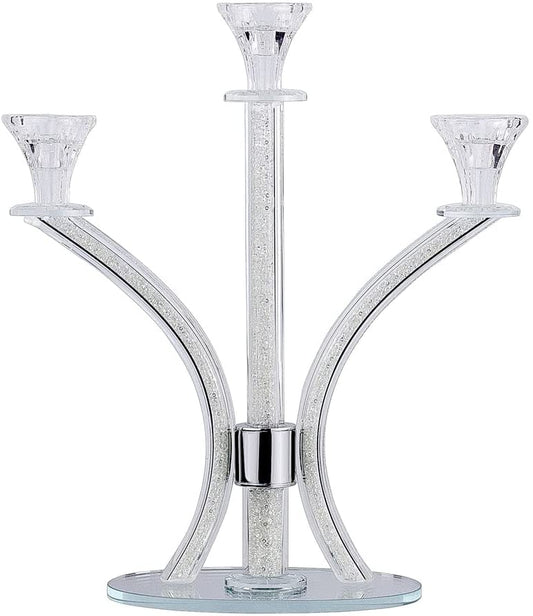Judaica Crystal Candelabra 3 Arms