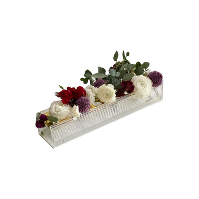 (D) Lucite Flower Box with Honeycomb Shaped Holes 17.8