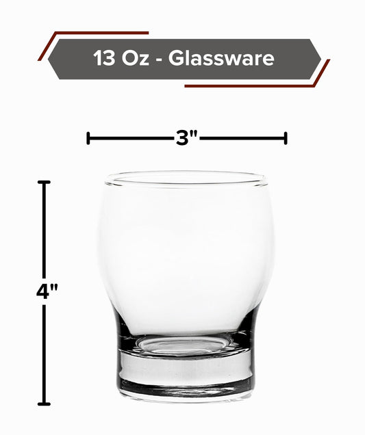 Rocks Glasses 13 Ounce, Heavy Base DOF Glassware - Elegant Old Fashioned Drinkware for Whiskey, Cocktails, Cognac, Vodka - Gifts for Him or Her