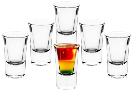 Shot Glass with Heavy Base - Clear Drinking Glasses for Liquors - 1 Ounce, Glass Cups for Whiskey, Vodka and Tequila - Unique Gift for Him