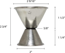 Measured Alcohol Jiggers for 1 and 2 oz Size, Barware Set of 1, 2, 6, or 12