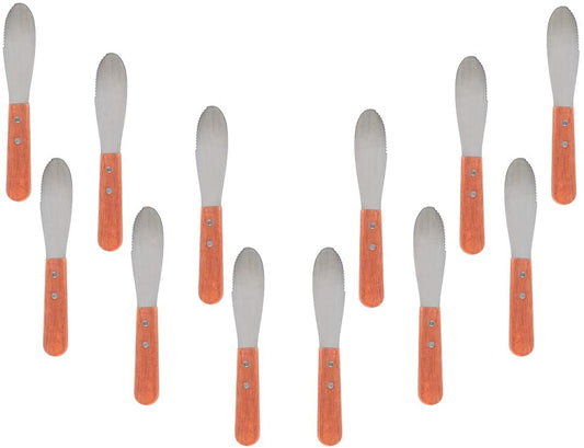 Close-up of the handcrafted blade edge of a 7-inch sandwich knife showing artisan detailing