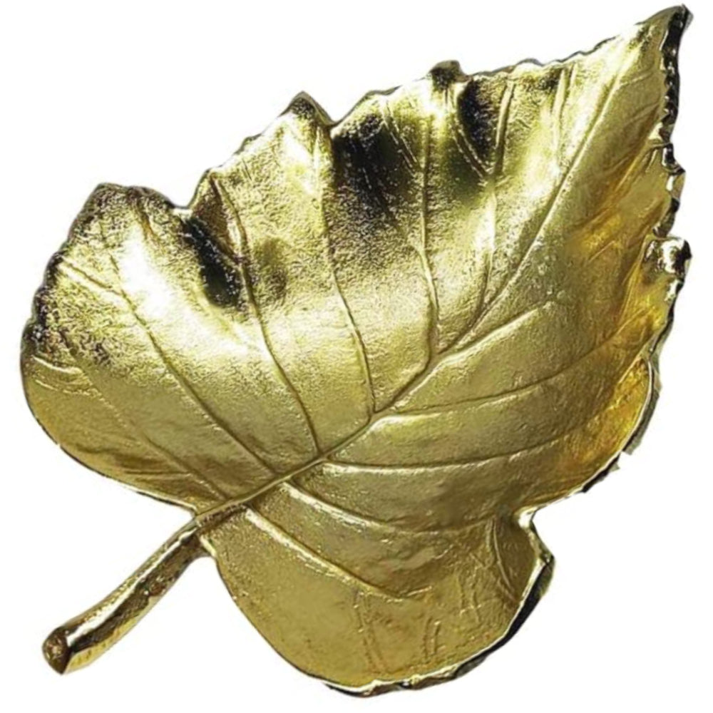 (D) Judaica Metal Leaf Style Tray for Coffee Table 13"x9"