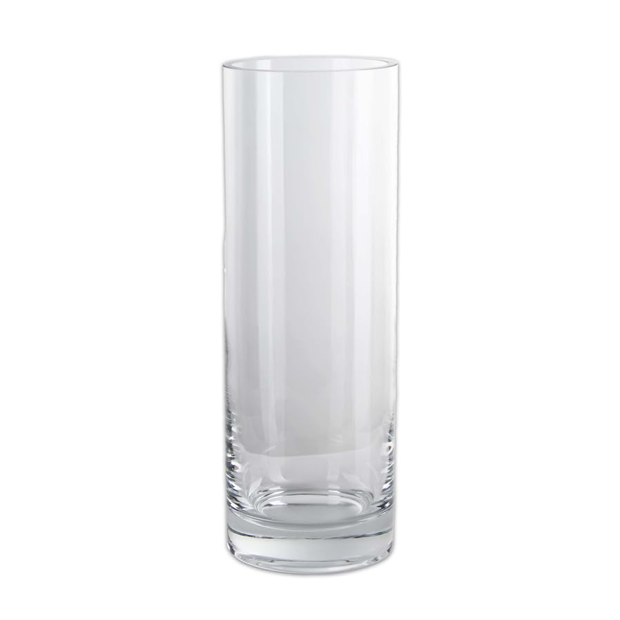 (D) Modern Glass Cylinder Vase, Home Decor Accent for Flowers (Clear)
