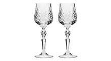 Set of 2 Vintage Russian Crystal Classic Wine Goblets on a Stem 7.5"H