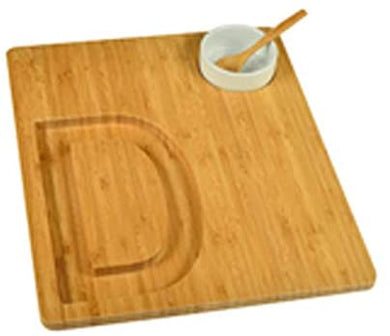 (D) Alphabet Bamboo Cheese Brown Charcuterie Board Wood Platter (D)
