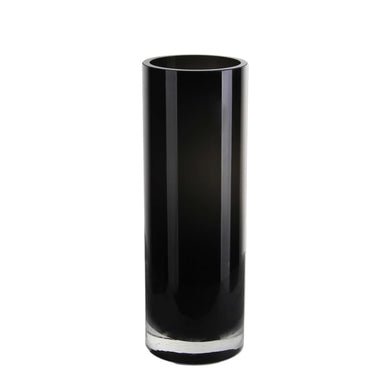 (D) Modern Glass Cylinder Vase, Home D?cor Accent for Flowers (Black)