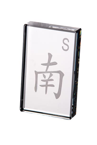 (D) Judaica Mah Jongg Paper Weight Clear Office Crystal Gift