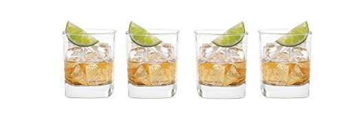 SET of 4pc Luminarc 'Schubert' 11oz Crystal-Clear Rocks Glasses, Whiskey Goblets