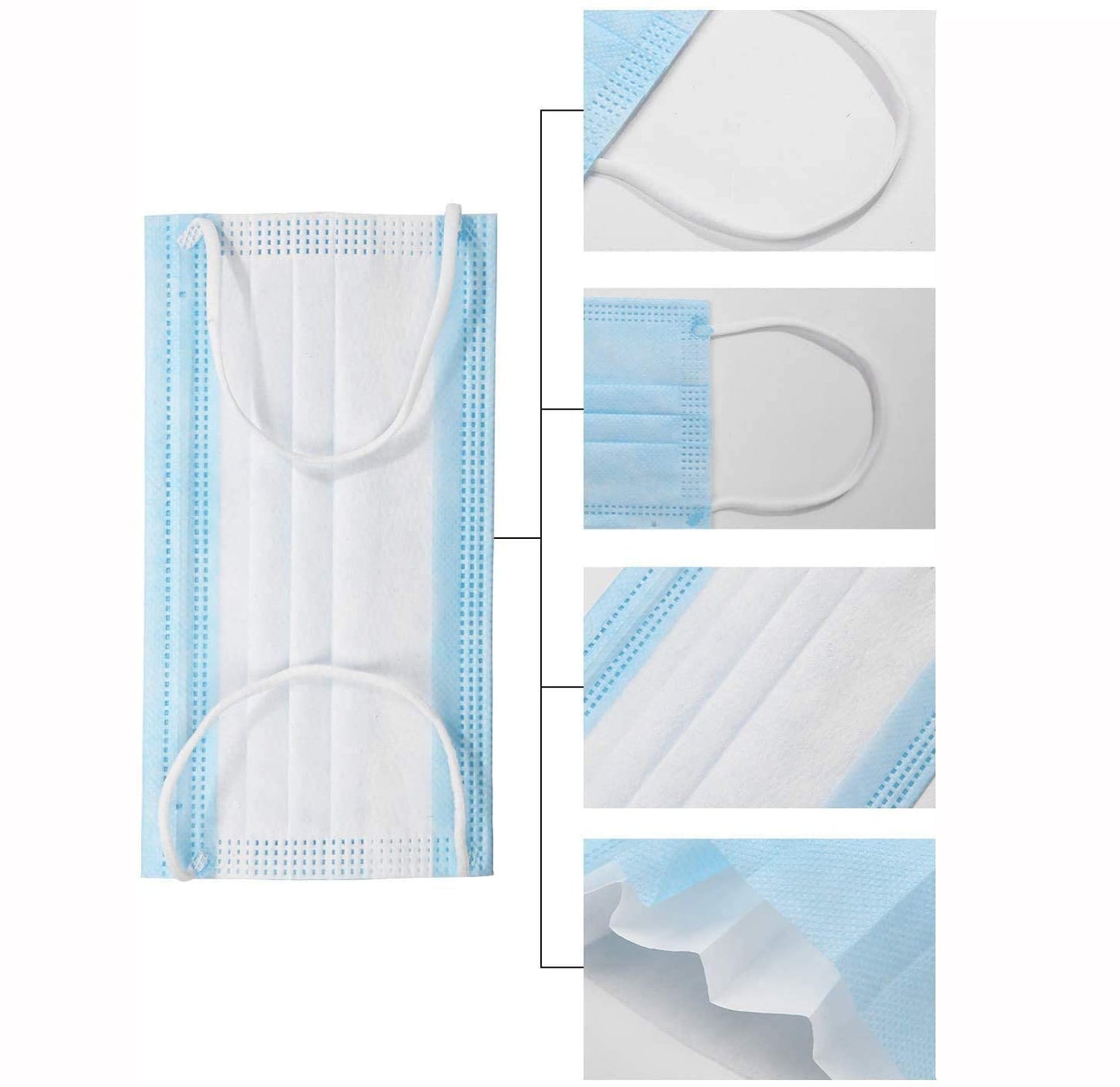 Disposable Face Masks, Facial Protection Surgical Mask - 50 PC