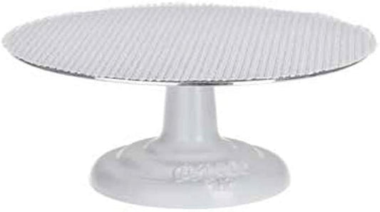 Ateco 612 Revolving White Round Cake Stand 12'' Platter for Desserts (2 PC)