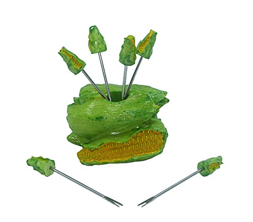 (D) 7-pc Cute Fruit Picks Set Corn Decoration and Tableware Decoration