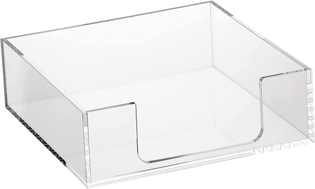 (D) Judaica Napkin Holder Set with 6 Napkin Rings for Table Acrylic White