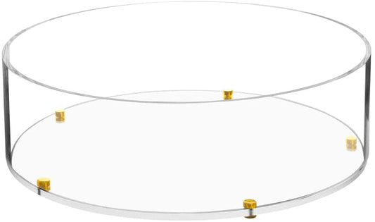 (D) Judaica Lucite Matzah Box with Leatherette Cover 13.75 (Gold)