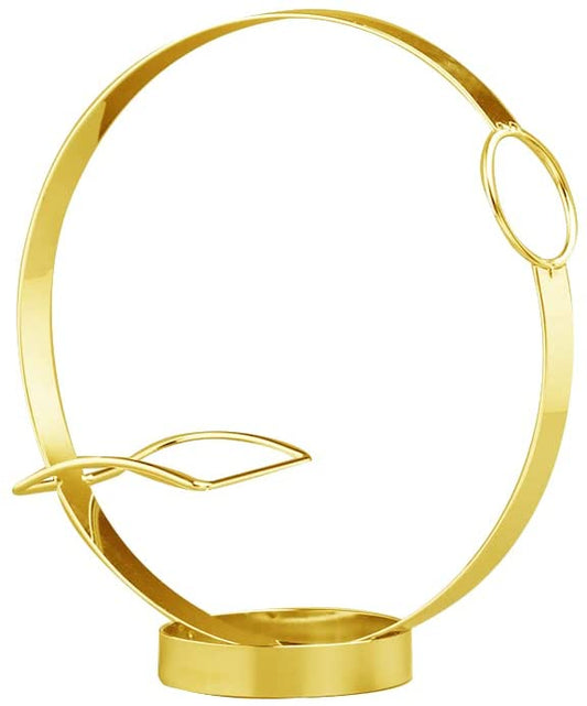 (D) Judaica Metal Wine Stand 'Circle' for Cabinet Interior Design 10''