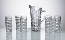(D) Bohemian Crystal"Diamond" 7-pc Pitcher Water Set, Lead Free