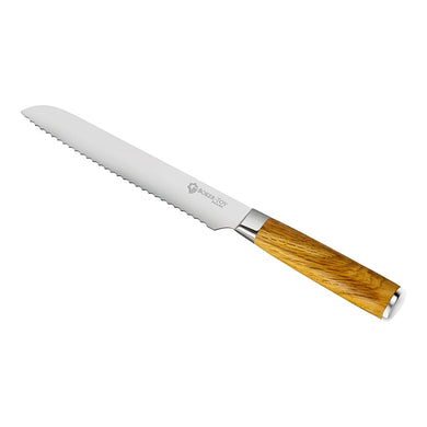 (D) Weathered Oak Handled Bread Slicer, Blade 8