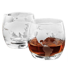 'Ship' Liquor Decanter 50oz Set, Wooden Stand, 2 Globe Glasses and Bar Funnel