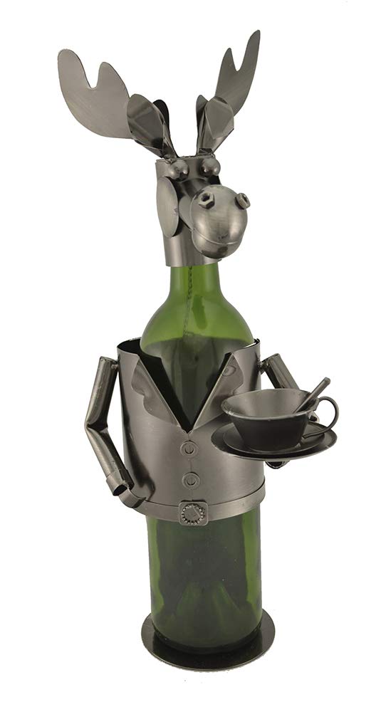 (D) Wine Bottle Holder, Moose Chef, Bar Counter Decoration
