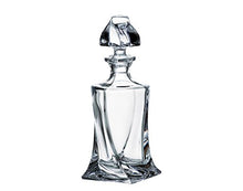 (D) Bohemian Crystal "Quadro" Whiskey Decanter 17 Oz, Lead Free