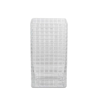 (D) Glass Vase for Pampas Grass Square Design (Clear)