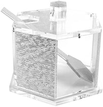(D) Judaica Honey Dish with Lid and Spoon Acrylic Hexagon