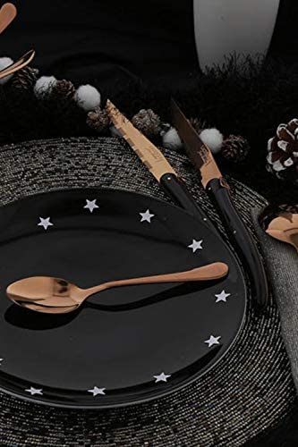 (D) Laguiole French Hand Made New Age 4 PC Steak Knife Set 2 PACK (Gold)