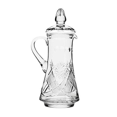 Set of 7 50-Oz Hand Made Vintage Cut Crystal Beverage Carafe with 6 Tumblers