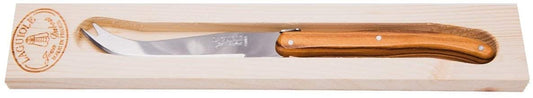 (D) Laguiole French Hand Made Rustic Olive Wood Cheese Knife in a Box, Vintage (12 PC)