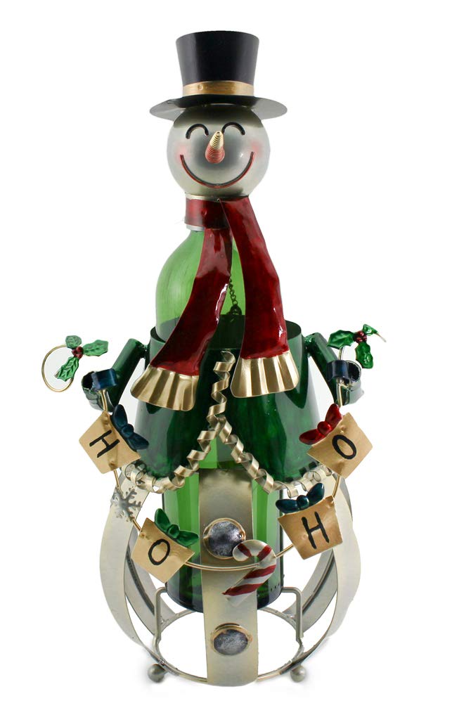 (D) Wine Bottle Holder, Snowman Ho-ho-ho, Bar Counter Decoration