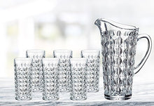 (D) Bohemian Crystal"Diamond" 7-pc Pitcher Water Set, Lead Free