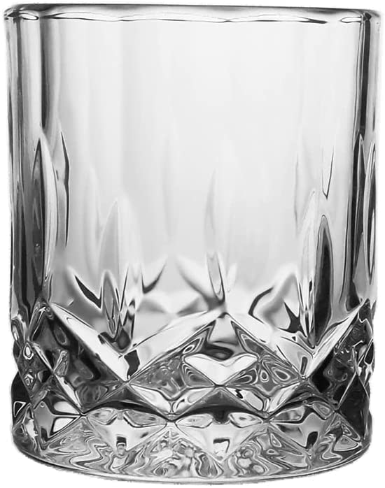 (D) Crystal Decanter Design at Bottom Set with 6 Cups Clear