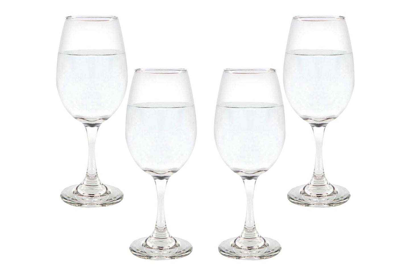 Rioja Stemmed Wine Glasses 12,75 Oz, Modern Crystal Clear Goblets Set (4)