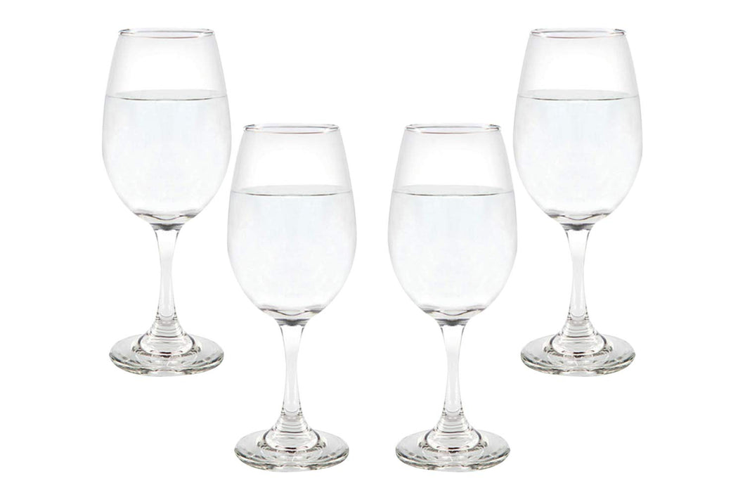 Rioja Stemmed Wine Glasses 12,75 Oz, Modern Crystal Clear Goblets Set (4)