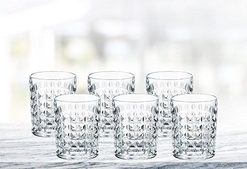 Bohemian Crystal "Diamond" 6-pc Old-Fashioned 8 Oz Tumblers, Lead Free