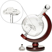 Denizli Spirits 50 Oz "Old-Fashioned Car" Vodka or Liquor Etched Globe Decanter with Wooden Stand