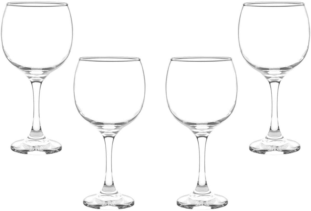 Premiere Stemmed Wine Glasses Set 12.5 Oz, Modern Crystal Clear Goblets (4)