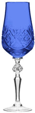 Russian Color Crystal Stem Glasses Sparkling Wine Champagne Flute 6 Pc (Blue)