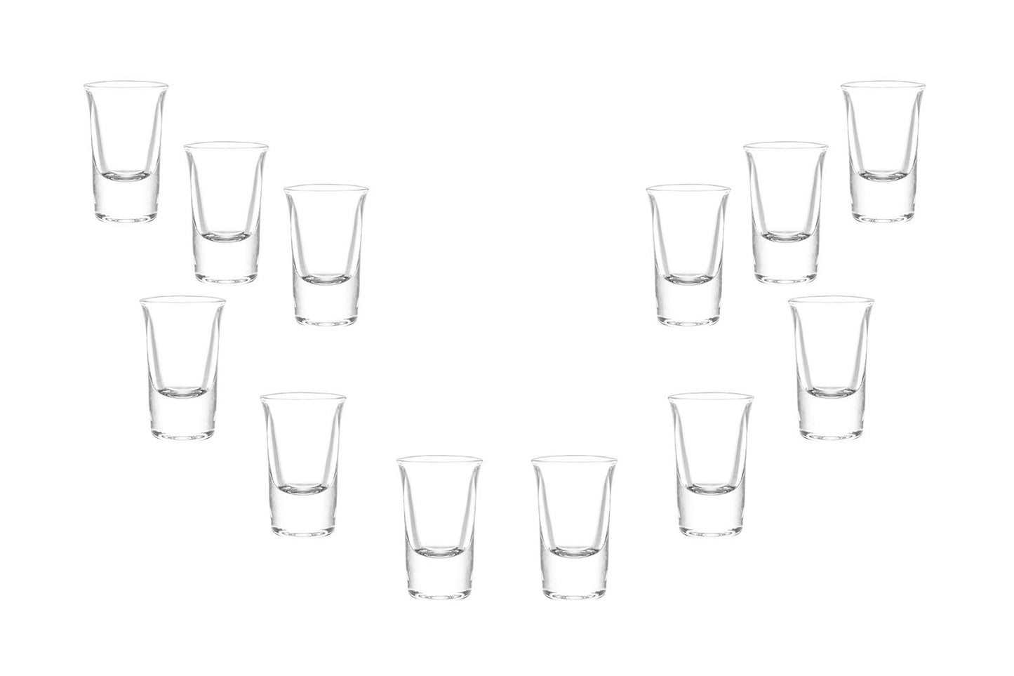 Lord Shooter Shot Glasses 1 Oz, Modern Clear Party Glassware Set of (12)