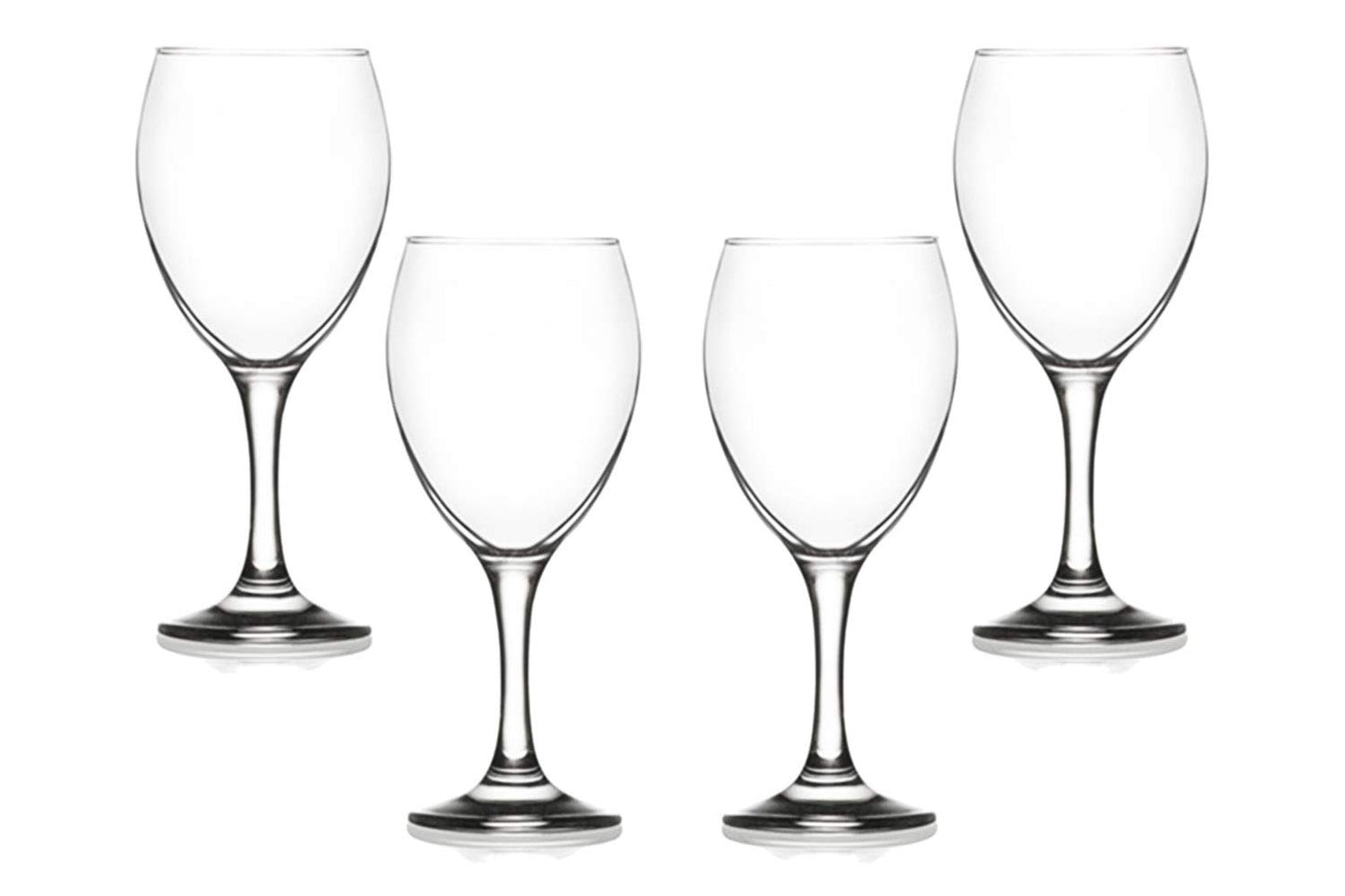 Empire Stemmed Wine Glasses 15.5 Oz, Modern Crystal Clear Goblets Set of (4)