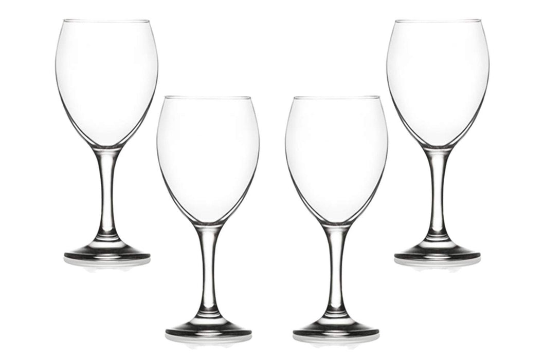 Empire Stemmed Wine Glasses 15.5 Oz, Modern Crystal Clear Goblets Set of (4)