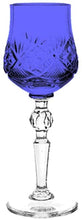 Russian Color Crystal Shot Glasses Stemmed Vodka, Liquor Glassware 6 Pc (Blue)