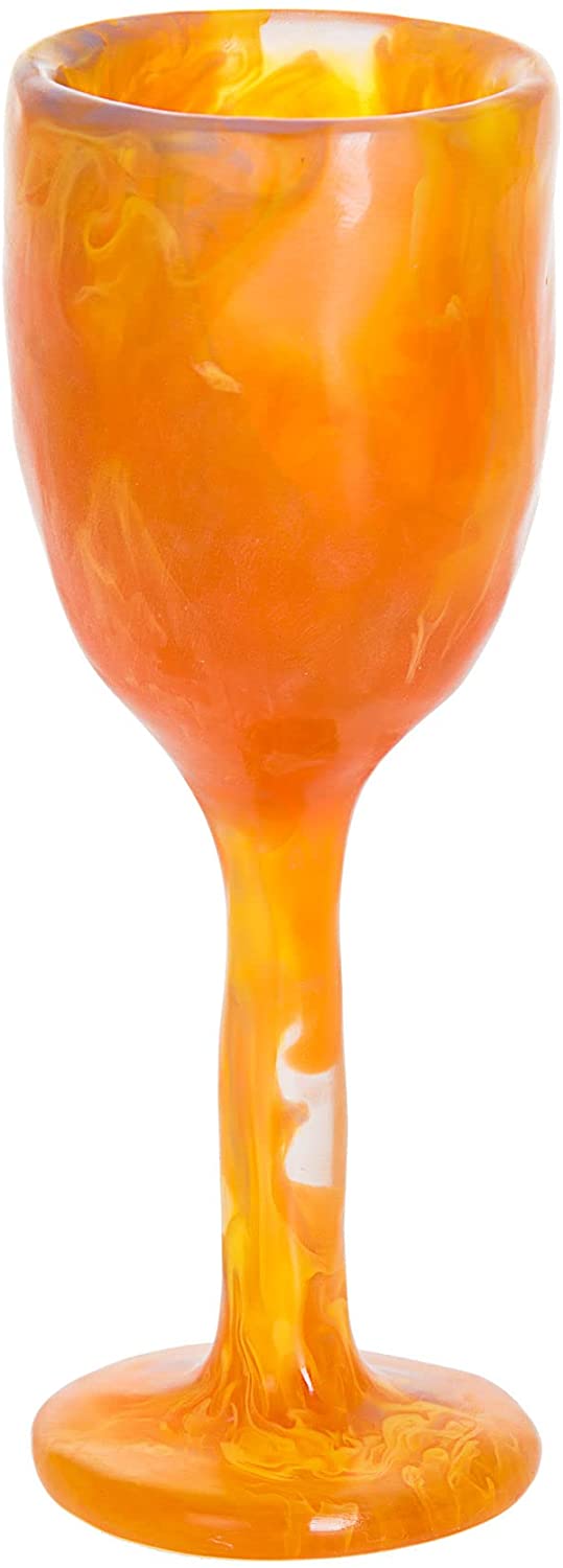 (D) Judaica Kiddush Cup Resin Shabbat and Havdalah Goblet (Orange)