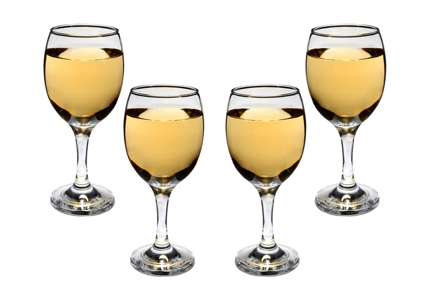 Romantic Stemmed Wine Glasses 8.5 Oz, Modern Crystal Clear Goblets Set of (4)