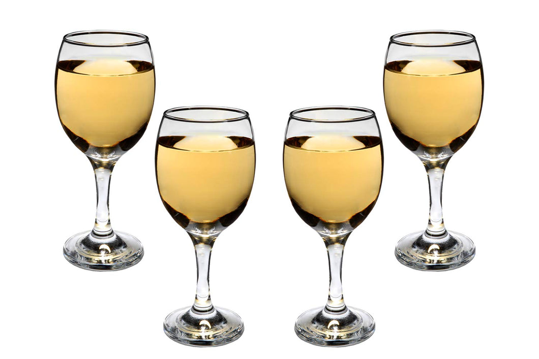 Romantic Stemmed Wine Glasses 8.5 Oz, Modern Crystal Clear Goblets Set of (4)