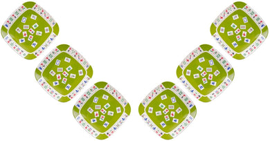 (D) Judaica Melamine Mah Jongg Desert Plate Set Green 8.5'' 6 PC