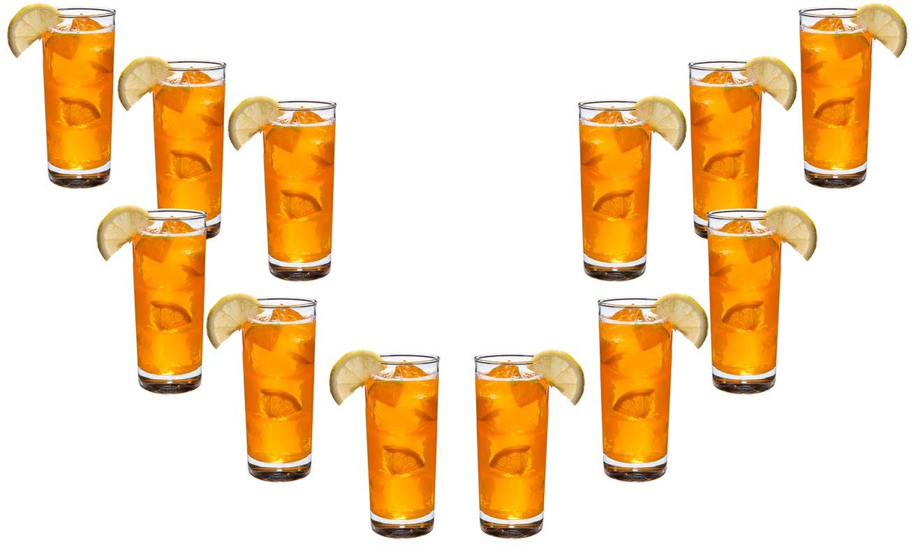 Lexington Beverage Rocks Juice Glasses 12 Oz, Modern Clear Glassware Set of (12)